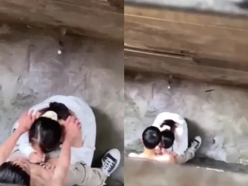 Quay lén em học sinh liếm dương vật anh người yêu ở khe nhà