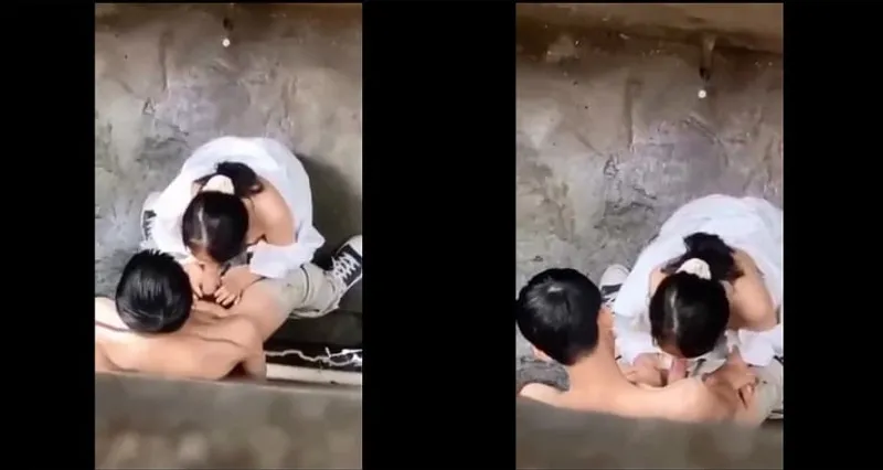 Quay lén em học sinh nữ bj cho bồ trong hẻm