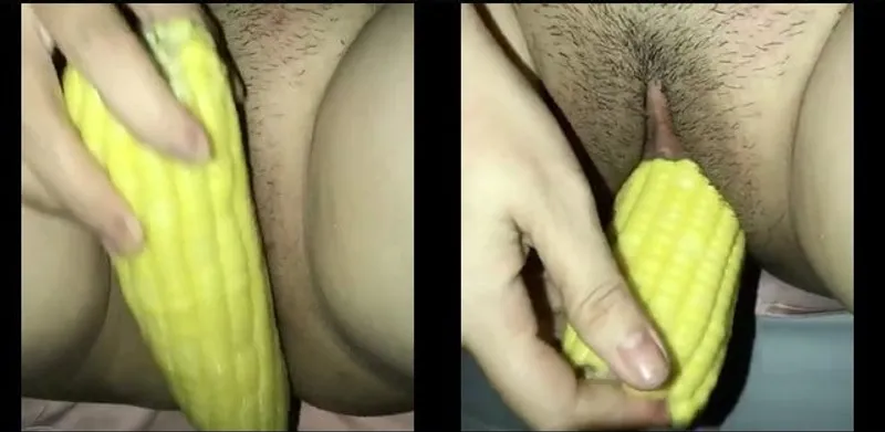 Nứng quá em tự sướng với bắp